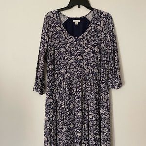 Garnett Hill peasant style dress. Never worn color is navy blue and off-white.
